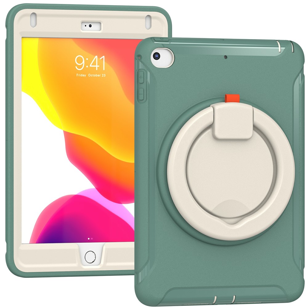 360° Rotary Kickstand Drop-Proof Tablet Protective Cover for iPad mini 4/(2019) 7.9 inch - Emerald Green-10