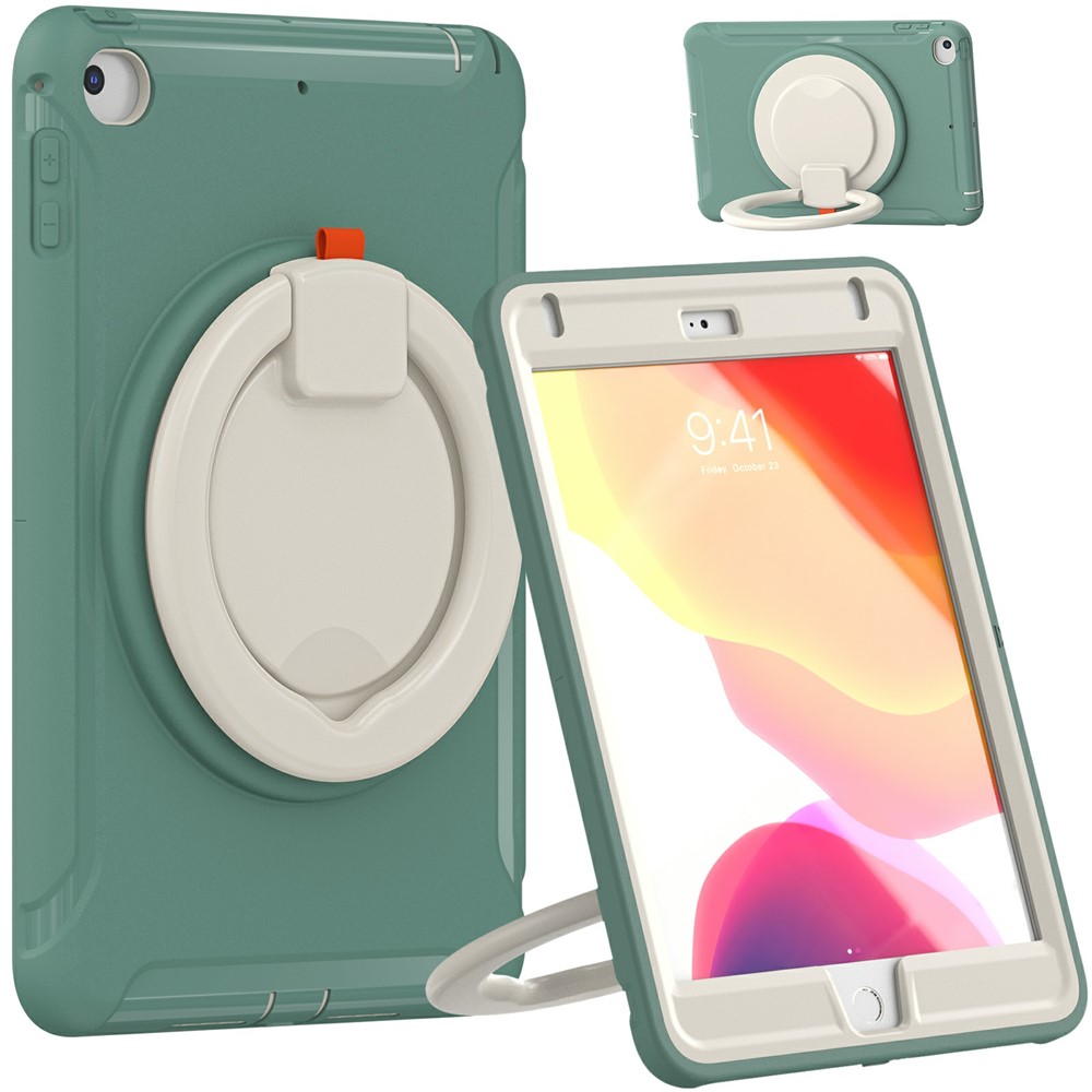 360° Rotary Kickstand Drop-Proof Tablet Protective Cover for iPad mini 4/(2019) 7.9 inch - Emerald Green-11