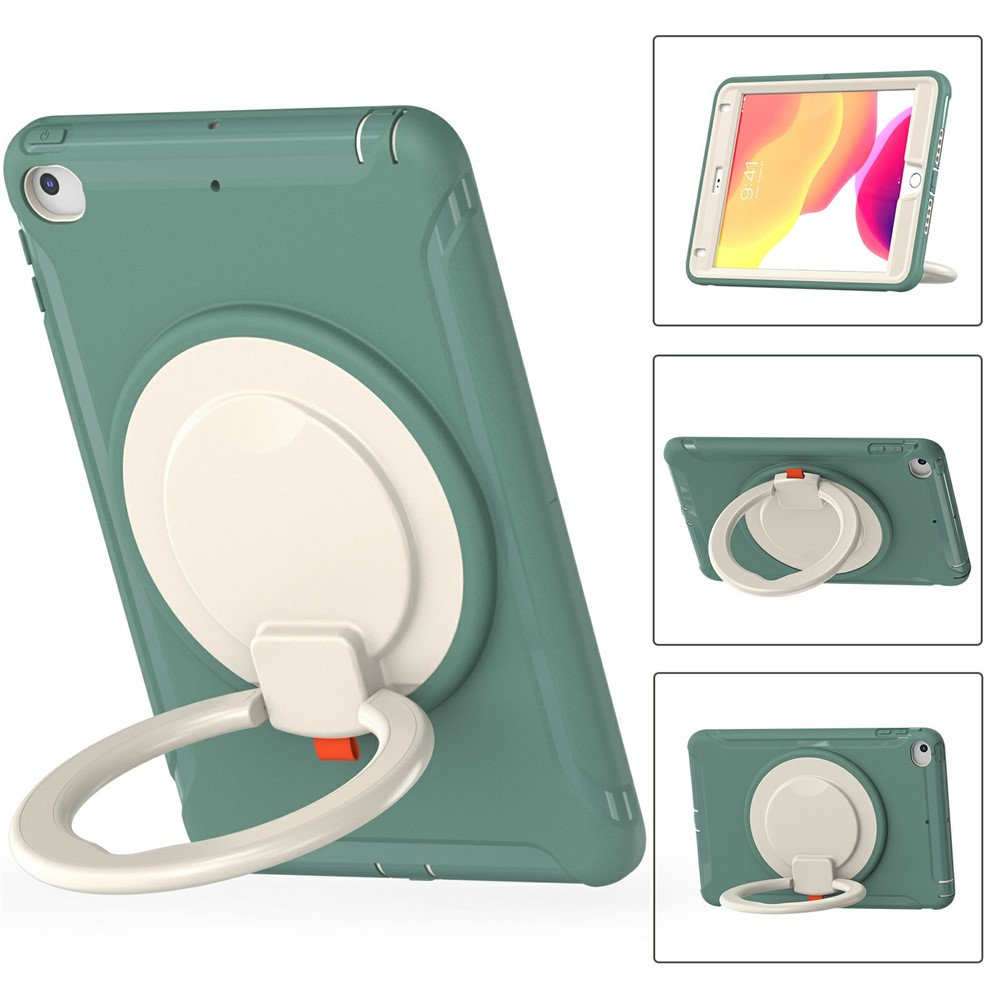 360° Rotary Kickstand Drop-Proof Tablet Protective Cover for iPad mini 4/(2019) 7.9 inch - Emerald Green-12
