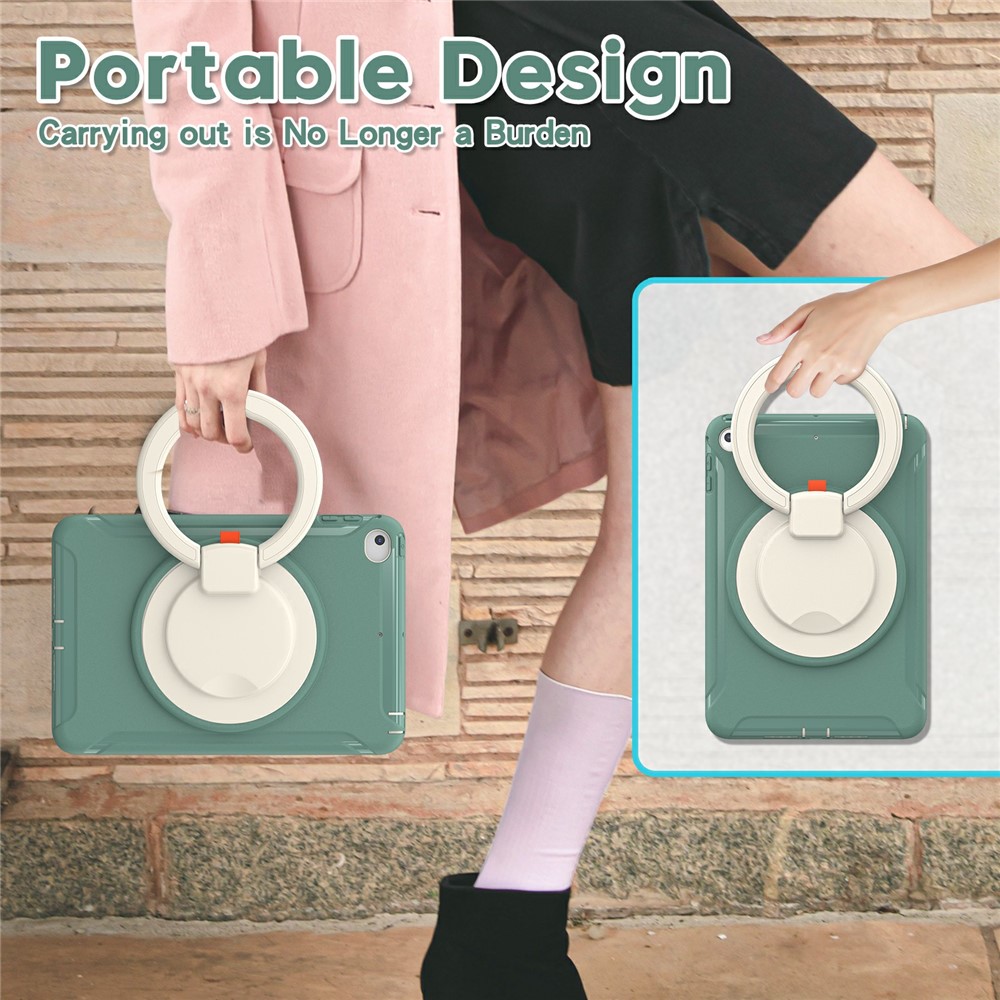 360° Rotary Kickstand Drop-Proof Tablet Protective Cover for iPad mini 4/(2019) 7.9 inch - Emerald Green-2