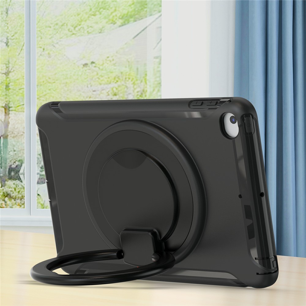 360° Rotary Kickstand Drop-Proof Tablet Protective Cover for iPad mini 4/(2019) 7.9 inch - Black/Black-9