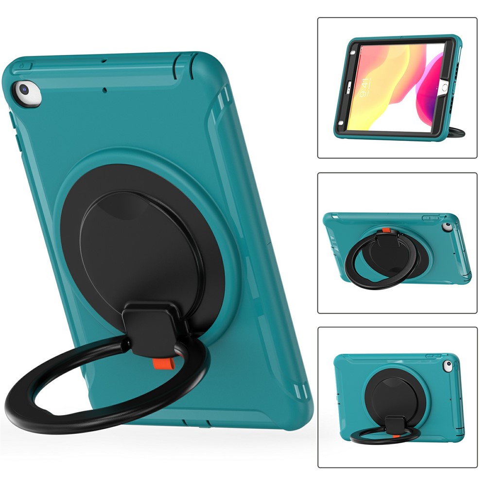 360° Rotary Kickstand Drop-Proof Tablet Protective Cover for iPad mini 4/(2019) 7.9 inch - Blue/Black-12