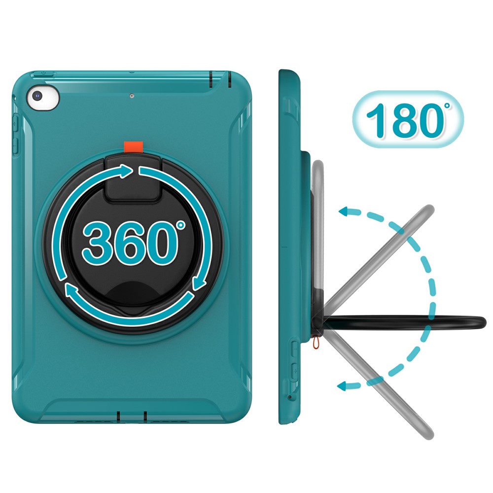 360° Rotary Kickstand Drop-Proof Tablet Protective Cover for iPad mini 4/(2019) 7.9 inch - Blue/Black-6