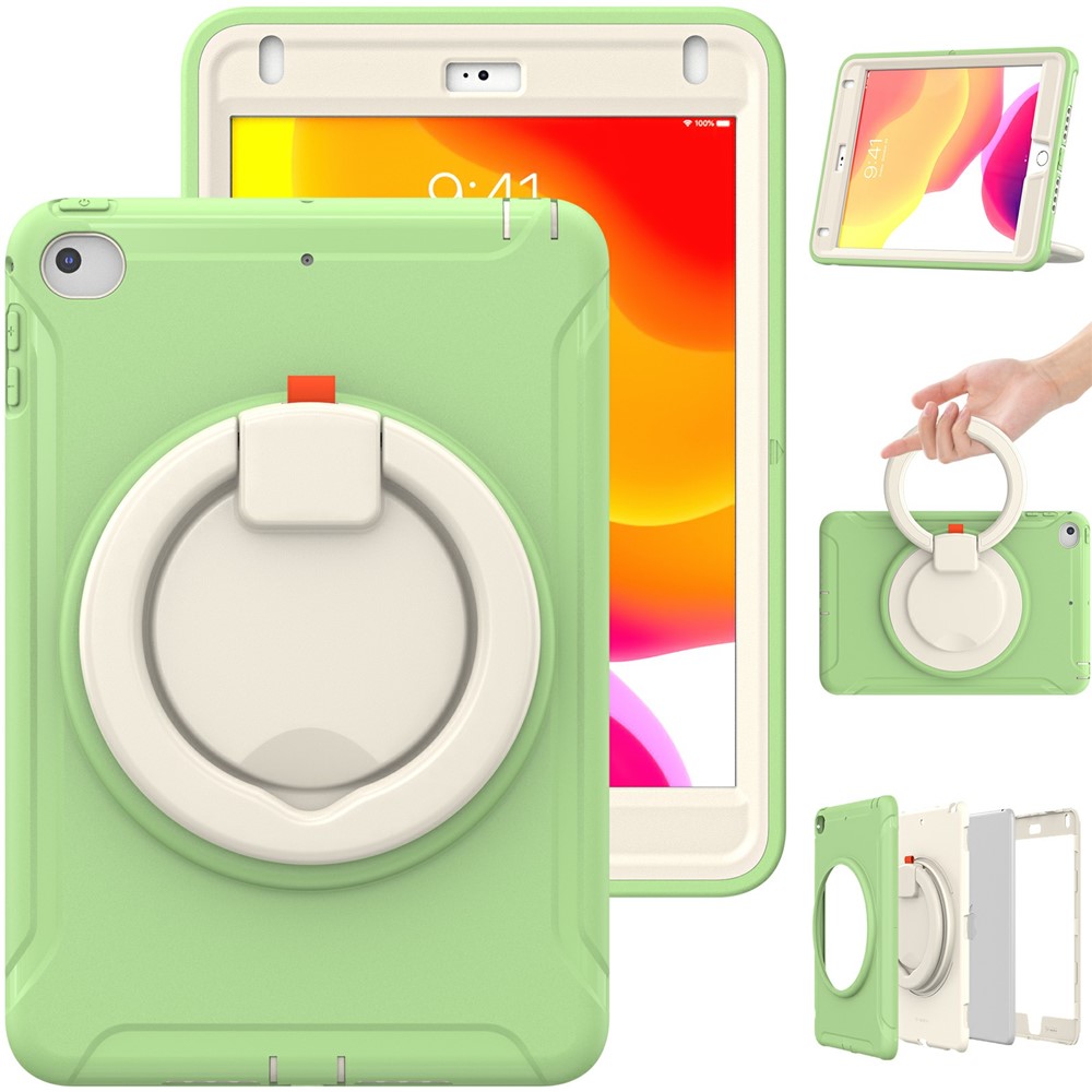 360° Rotary Kickstand Drop-Proof Tablet Protective Cover for iPad mini 4/(2019) 7.9 inch - Matcha Green-1