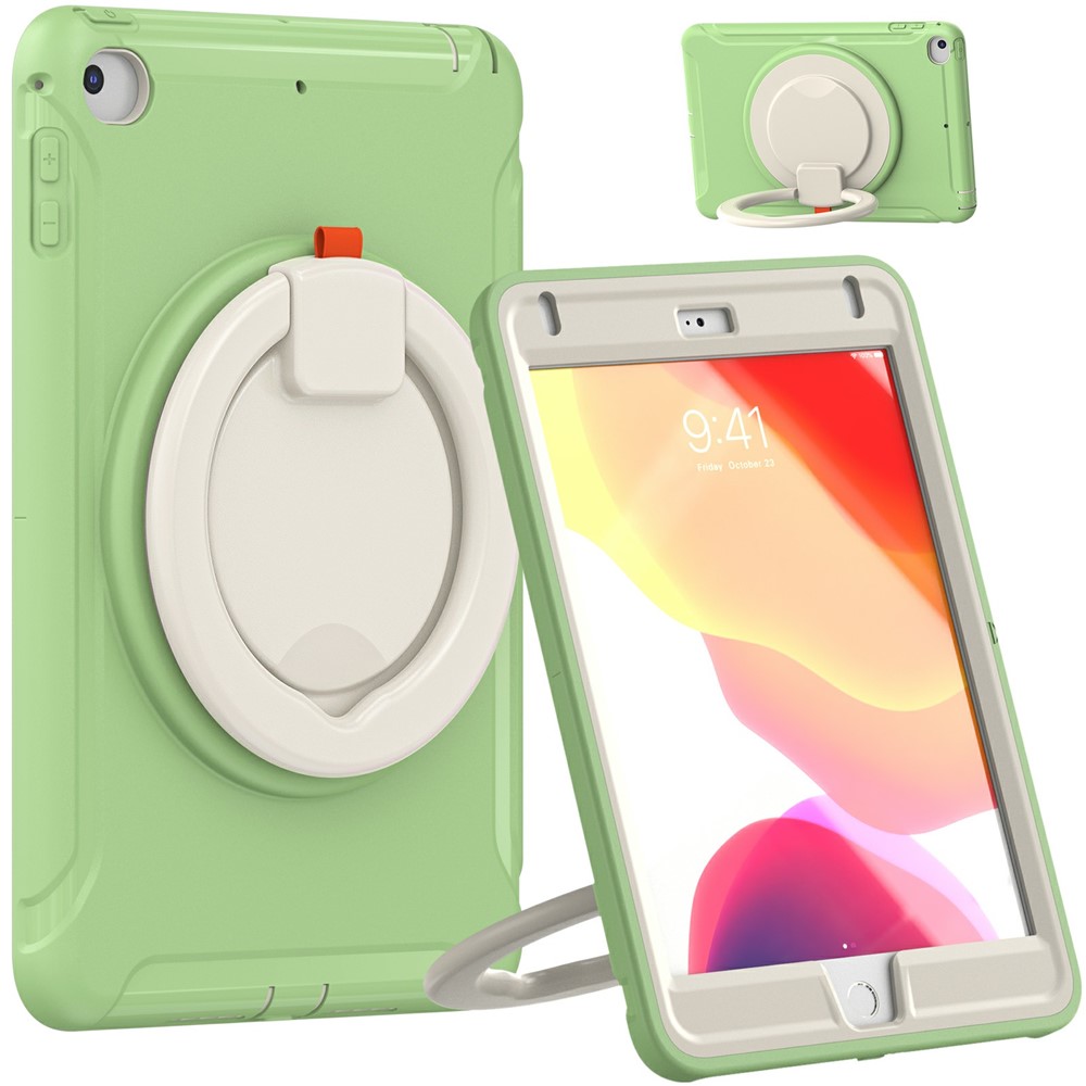 360° Rotary Kickstand Drop-Proof Tablet Protective Cover for iPad mini 4/(2019) 7.9 inch - Matcha Green-11
