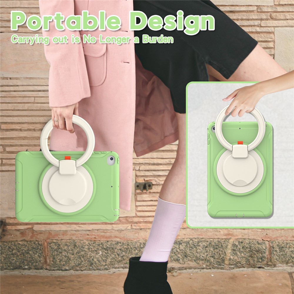 360° Rotary Kickstand Drop-Proof Tablet Protective Cover for iPad mini 4/(2019) 7.9 inch - Matcha Green-2