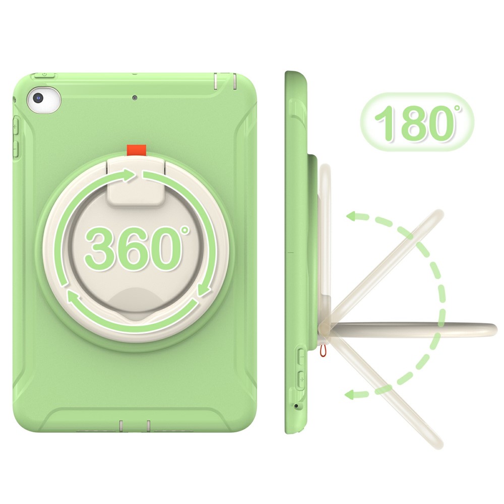 360° Rotary Kickstand Drop-Proof Tablet Protective Cover for iPad mini 4/(2019) 7.9 inch - Matcha Green-6