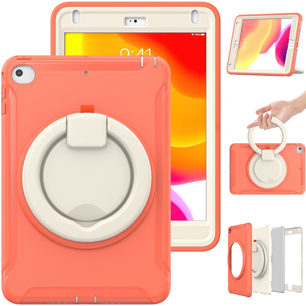 360° Rotary Kickstand Drop-Proof Tablet Protective Cover for iPad mini 4/(2019) 7.9 inch - Living Coral-1