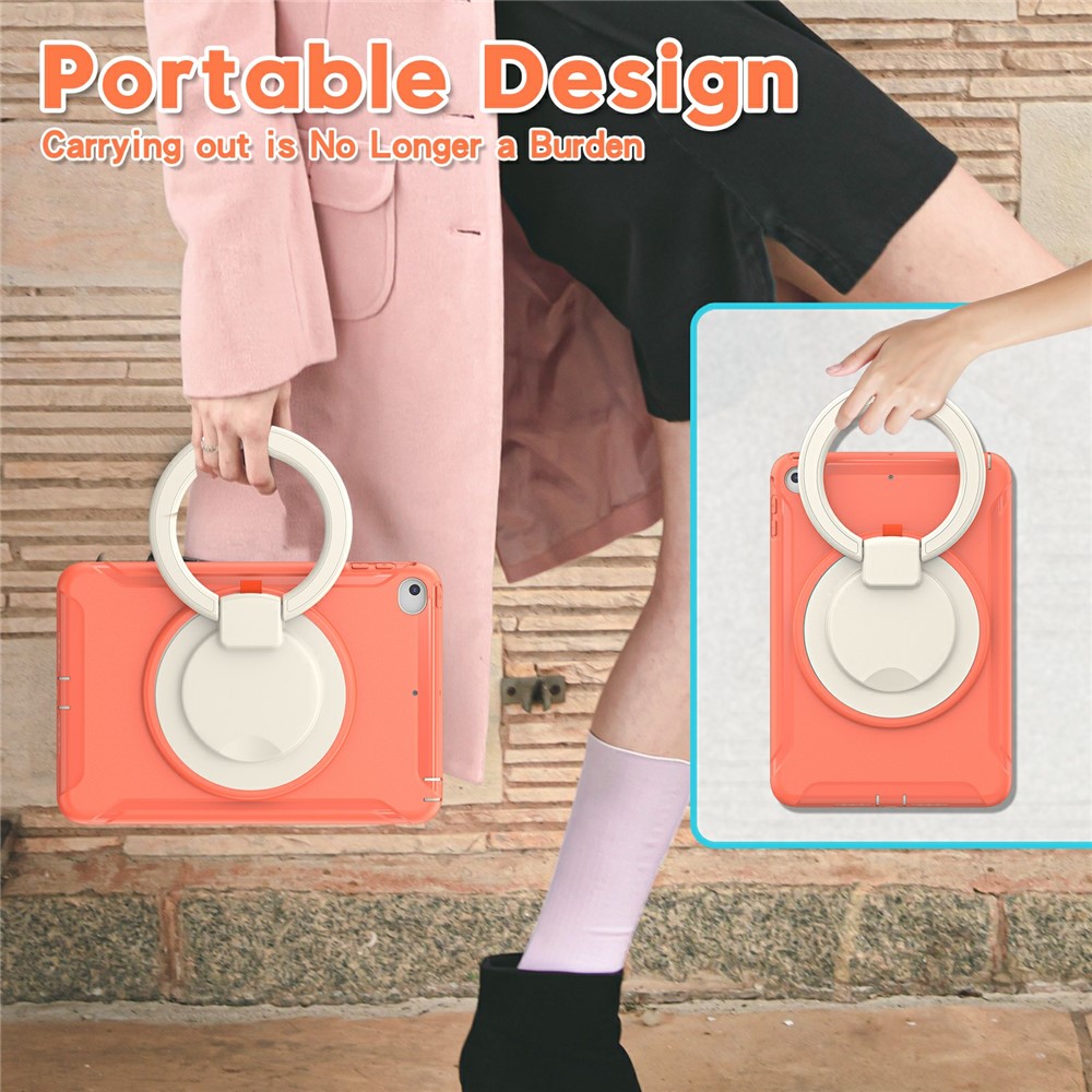 360° Rotary Kickstand Drop-Proof Tablet Protective Cover for iPad mini 4/(2019) 7.9 inch - Living Coral-2