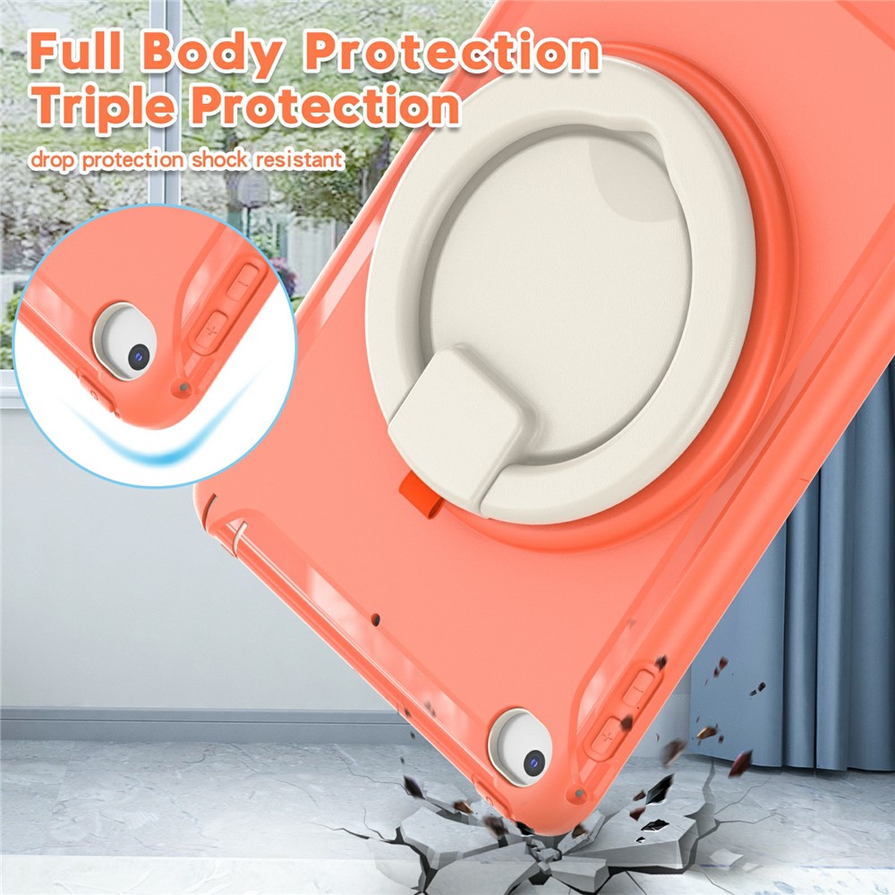 360° Rotary Kickstand Drop-Proof Tablet Protective Cover for iPad mini 4/(2019) 7.9 inch - Living Coral-3
