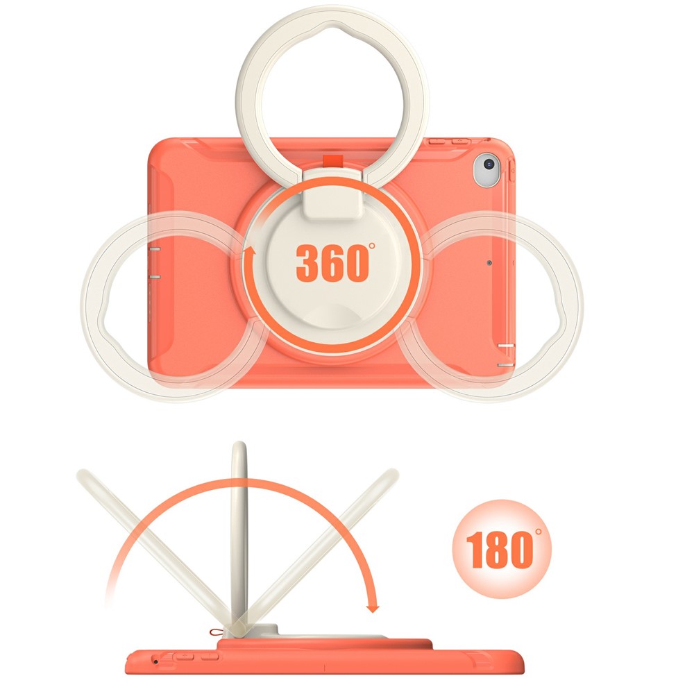 360° Rotary Kickstand Drop-Proof Tablet Protective Cover for iPad mini 4/(2019) 7.9 inch - Living Coral-5