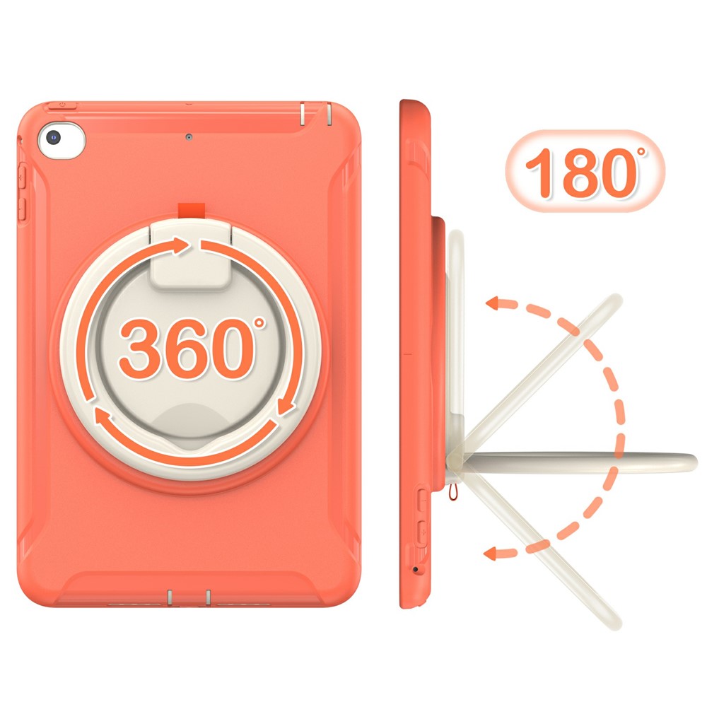 360° Rotary Kickstand Drop-Proof Tablet Protective Cover for iPad mini 4/(2019) 7.9 inch - Living Coral-6