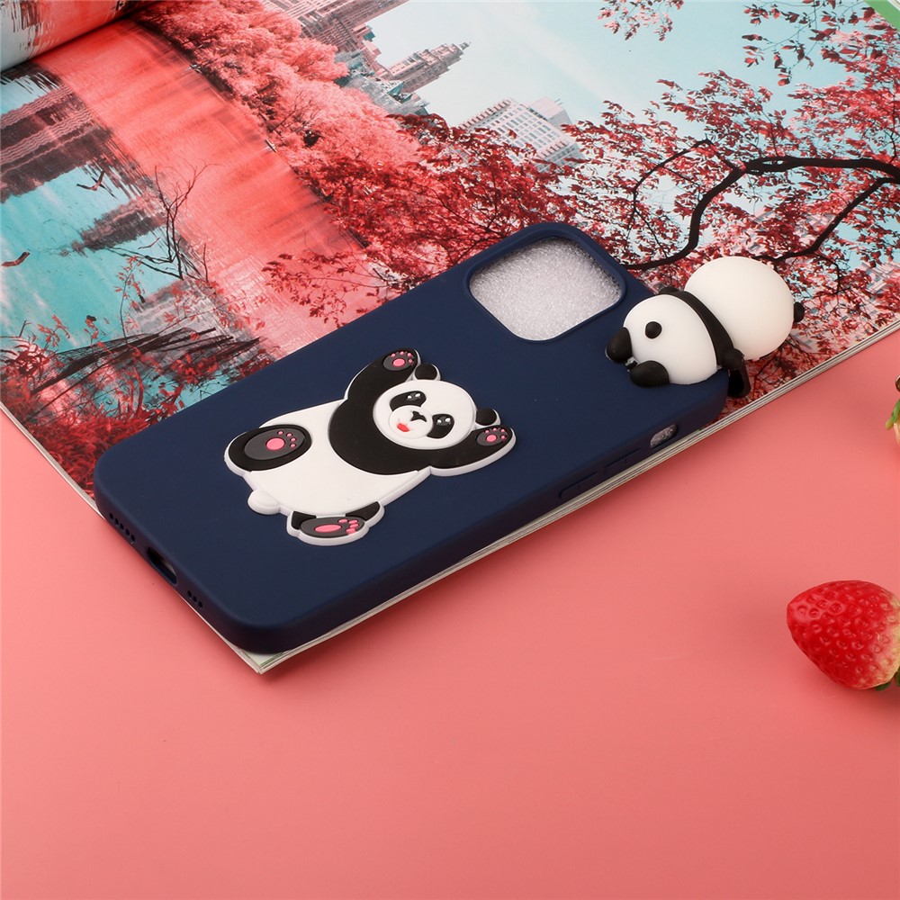 Cute 3D Doll Decor Pattern Printing Silicone Mobile Phone Case for iPhone 13 6.1 inch - Cheering Up Panda-5