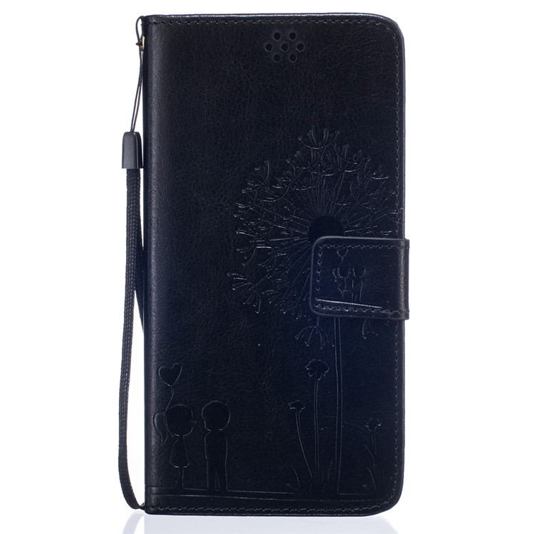 Dandelion and Lovers Leather Wallet Case for iPhone 6s 6 - Black-1