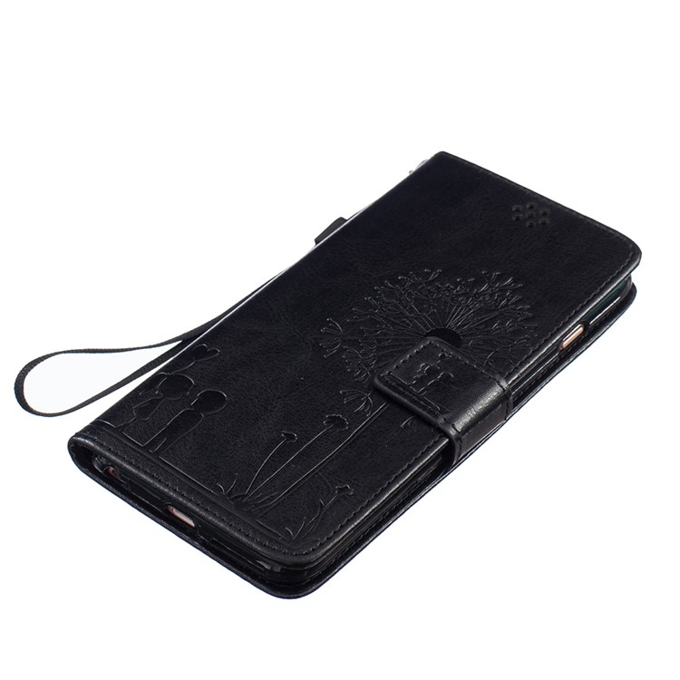 Dandelion and Lovers Leather Wallet Case for iPhone 6s 6 - Black-3