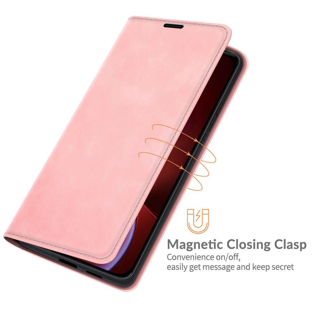 PU Leather Magnetic Auto-absorbed Wallet Stand Phone Shell Case for iPhone 13 Pro Max 6.7 inch - Pink-3