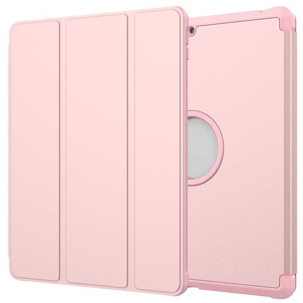 A07 Drop-Resistance Tri-Fold Leather Tablet Case Cover for iPad 10.2 (2021)/(2020)/(2019) - Rose Gold