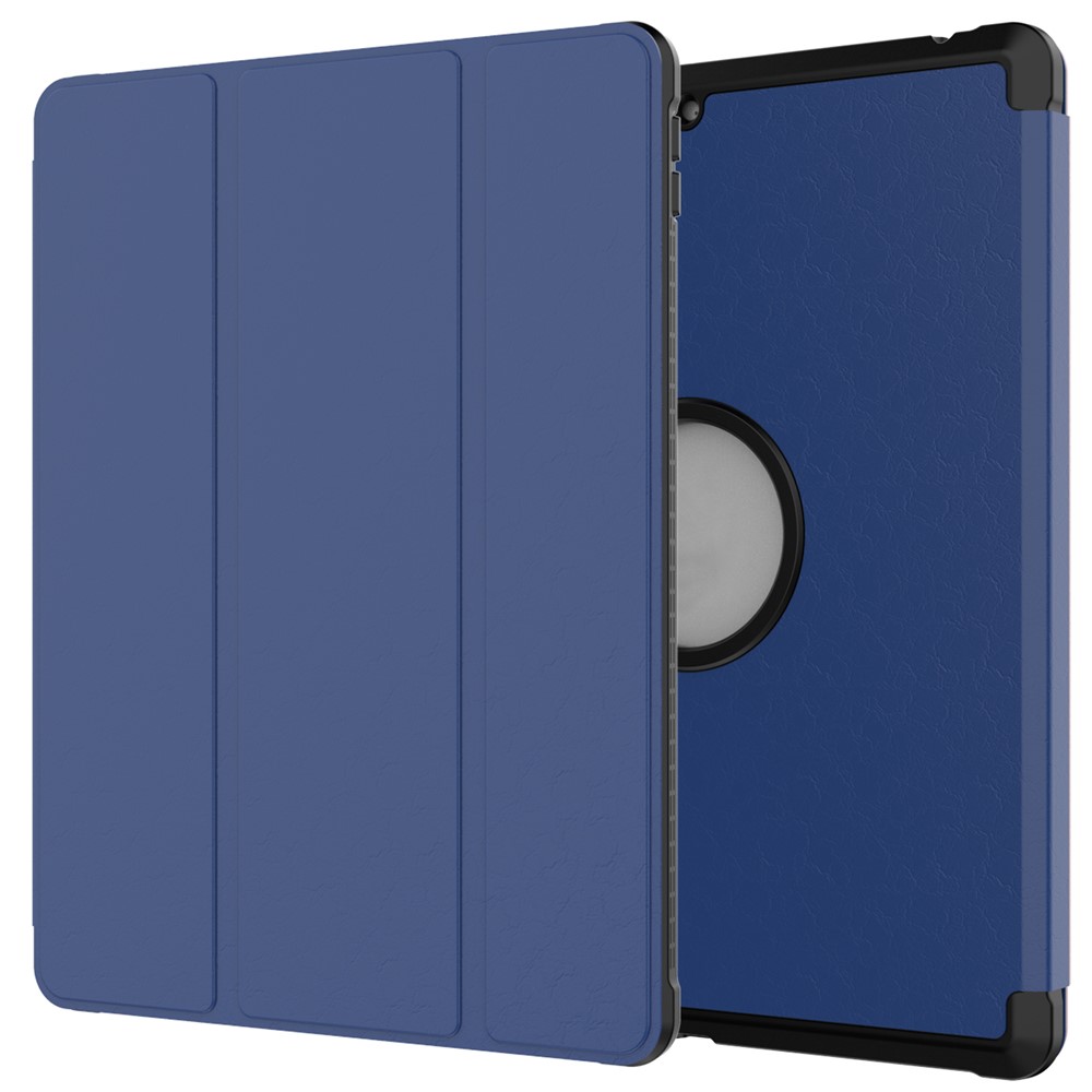 A07 Drop-Resistance Tri-Fold Leather Tablet Case Cover for iPad 10.2 (2021)/(2020)/(2019) - Blue