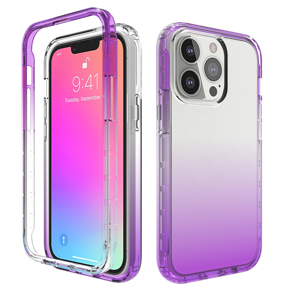 Wholesale Transparent Anti Drop Gradient Color Clear Tpu Pc Shell For Iphone 13 Pro 6 1 Inch Purple From China Tvc Mall Com
