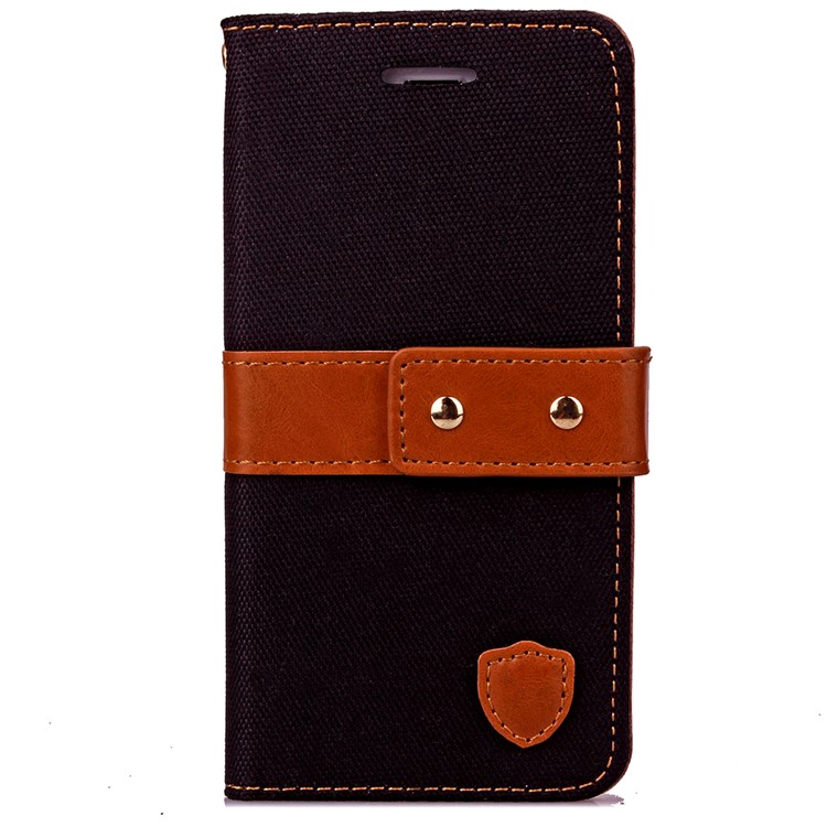 Jeans Cloth Wallet Leather Stand Case for iPhone 6s/6 - Black-2