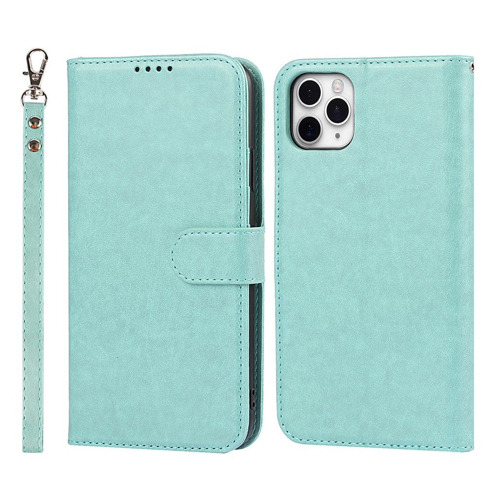 Wallet Design Felled Seam R61 Texture PU Leather Mobile Phone Cover Shell for iPhone 11 Pro Max 6.5 inch - Light Green