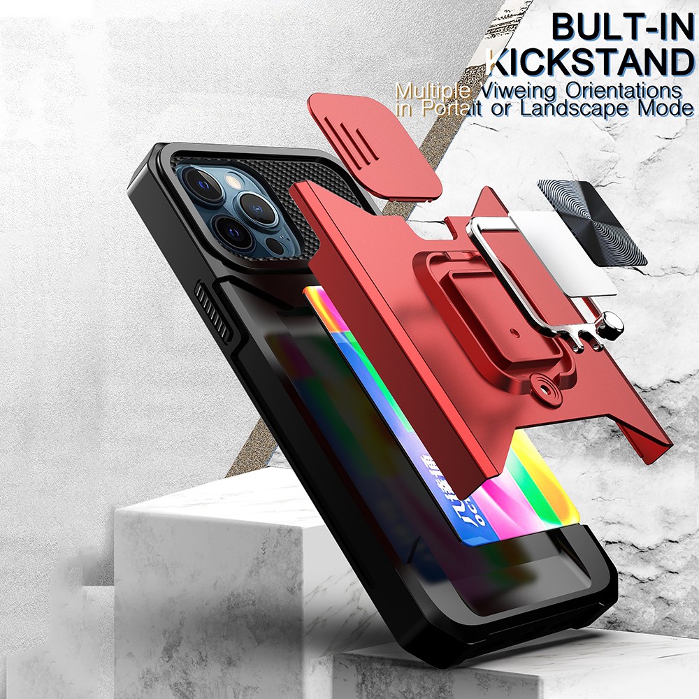 Wholesale Camera Slider Hybrid Phone Case Cover 360° Rotary Kickstand