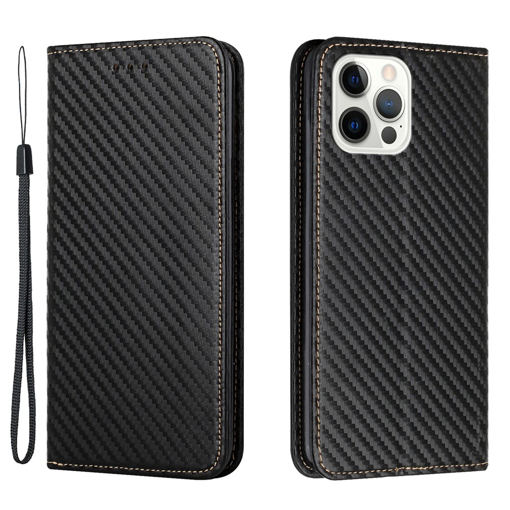 Wholesale Carbon Fiber Texture PU Leather Phone Case with Stand and