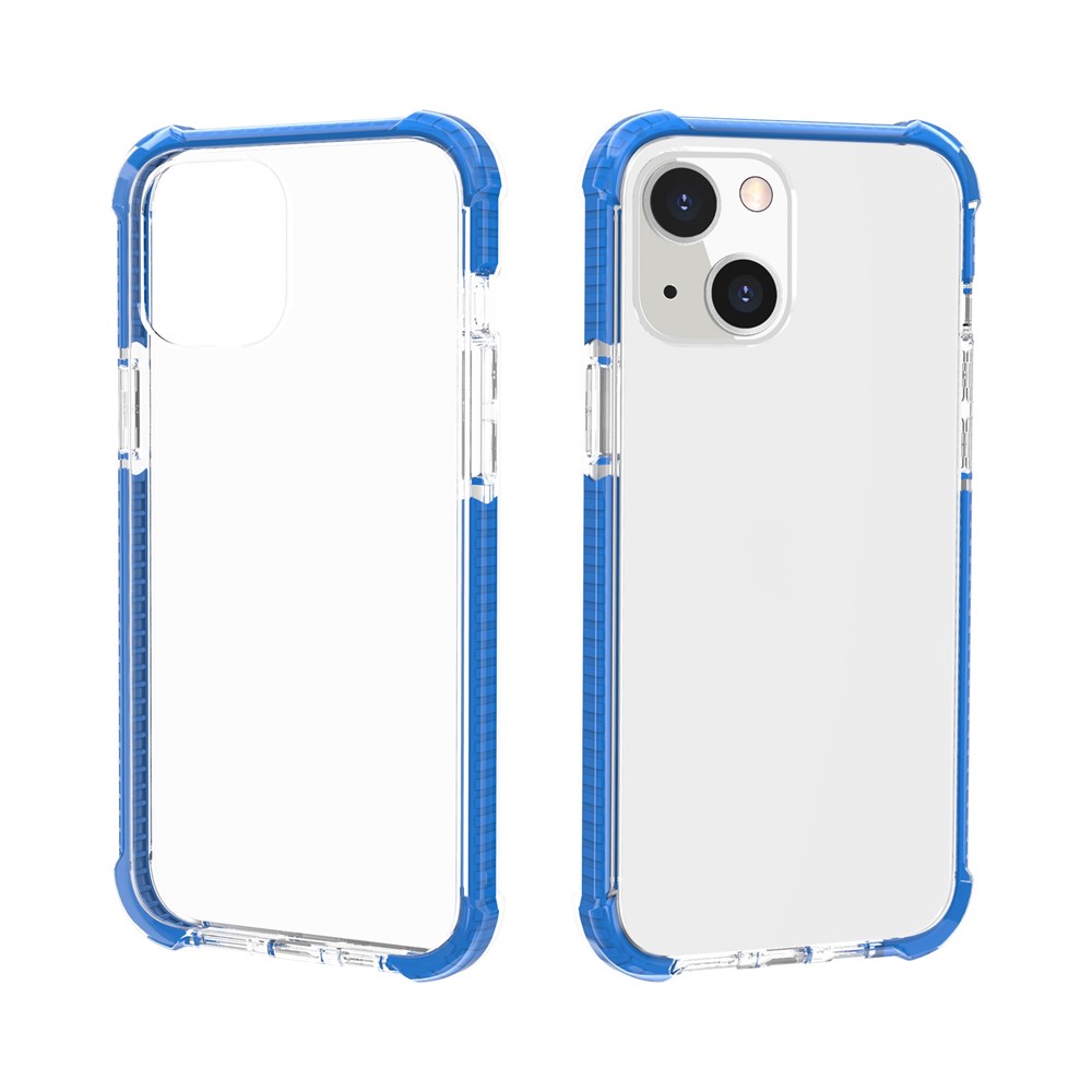 Acrylic Shockproof Protective Transparent Thickened Four Corners Phone Case Case for Apple iPhone 13 mini 5.4 inch - Blue