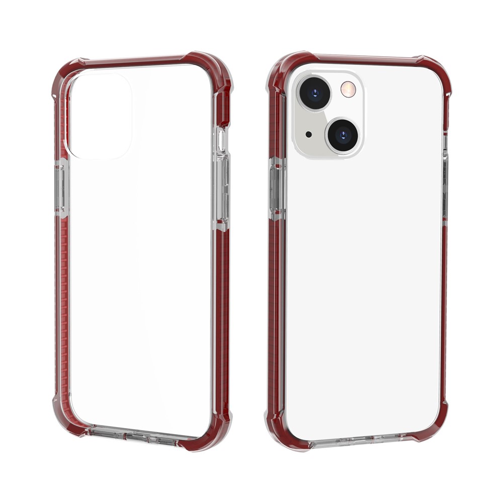 Acrylic Shockproof Protective Transparent Thickened Four Corners Phone Case Case for Apple iPhone 13 mini 5.4 inch - Grey / Orange