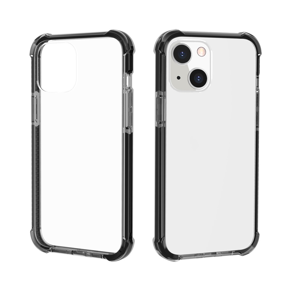 Acrylic Shockproof Protective Transparent Thickened Four Corners Phone Case Case for Apple iPhone 13 mini 5.4 inch - Black