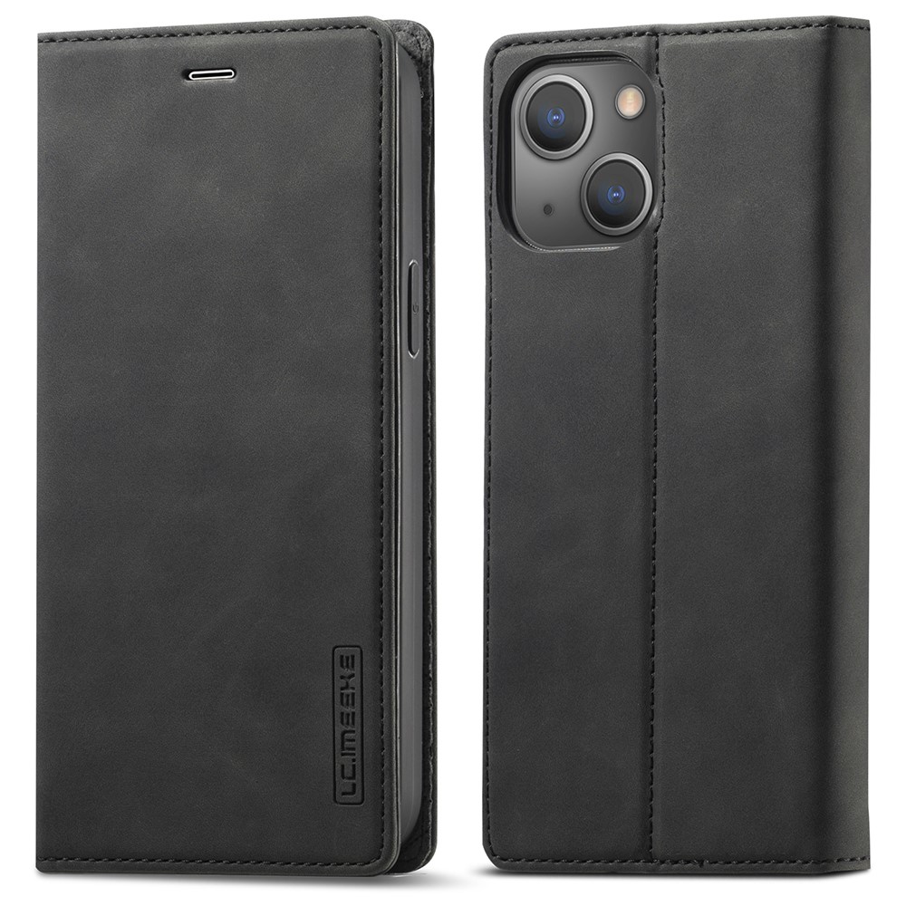 LC.IMEEKE LC Strong Magnetic Series PU Leather Wallet Phone Shell for iPhone 13 mini 5.4 inch - Black