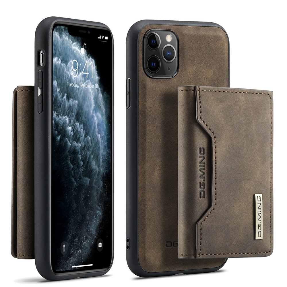 DG.MING M2 Series Detachable Wallet 2-in-1 Wireless Charging All-Inclusive Hybrid Case for iPhone 11 Pro Max 6.5 inch - Coffee