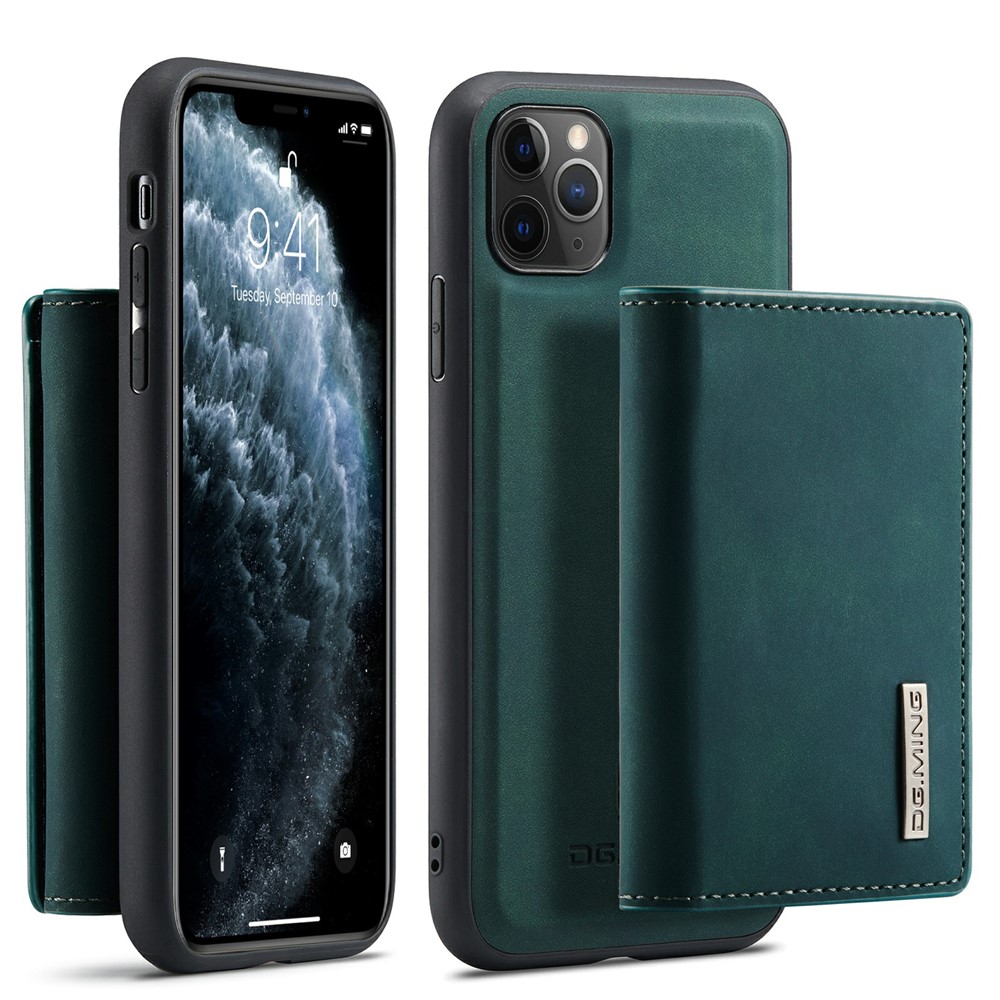 DG.MING M1 Series Magnetic Detachable Wallet 2-in-1 + Hybrid Cover Shell with Kickstand for iPhone 11 Pro Max 6.5 inch - Green