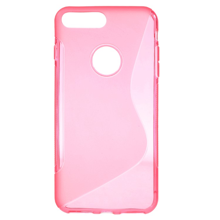 Classic S Shape TPU Mobile Phone Cover for iPhone 7 Plus - Rose-1