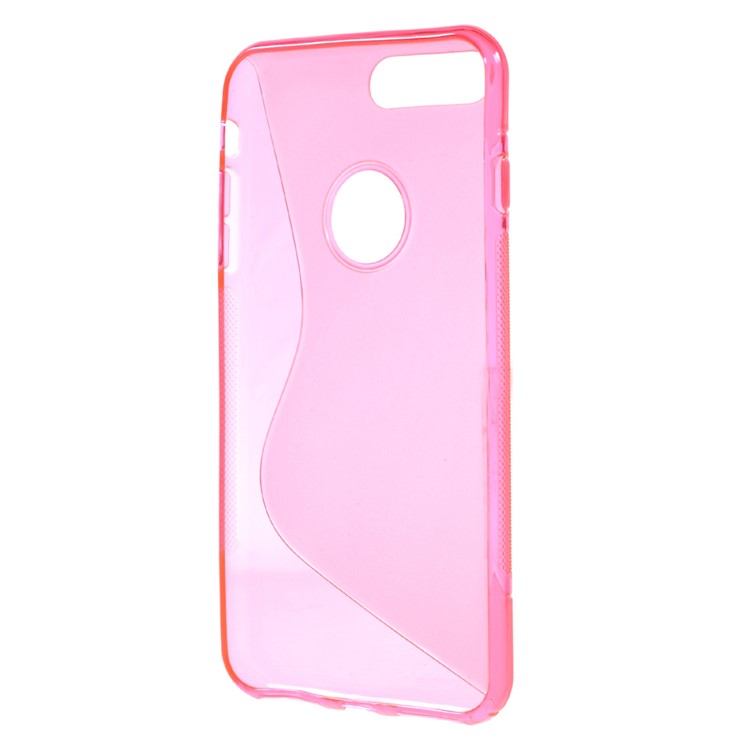 Classic S Shape TPU Mobile Phone Cover for iPhone 7 Plus - Rose-2