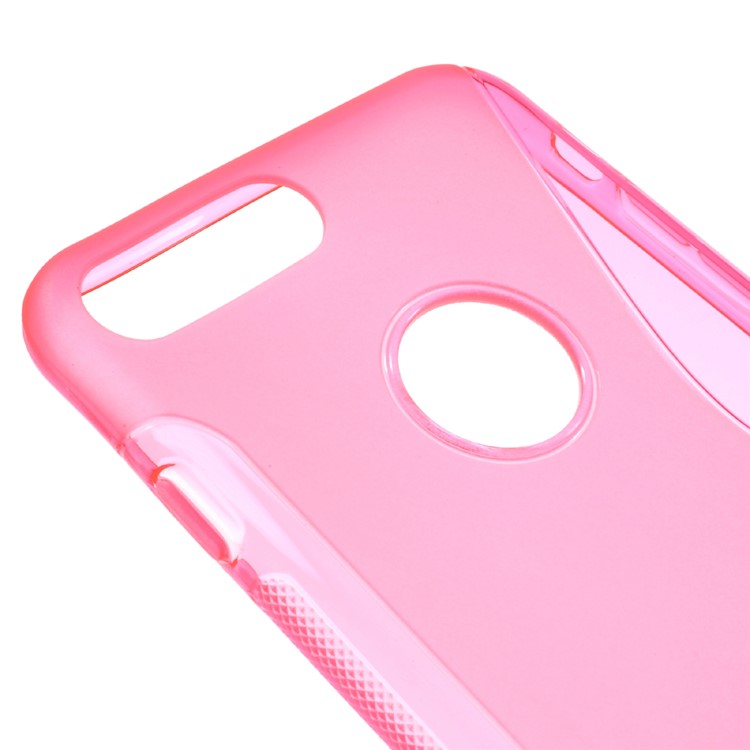 Classic S Shape TPU Mobile Phone Cover for iPhone 7 Plus - Rose-3