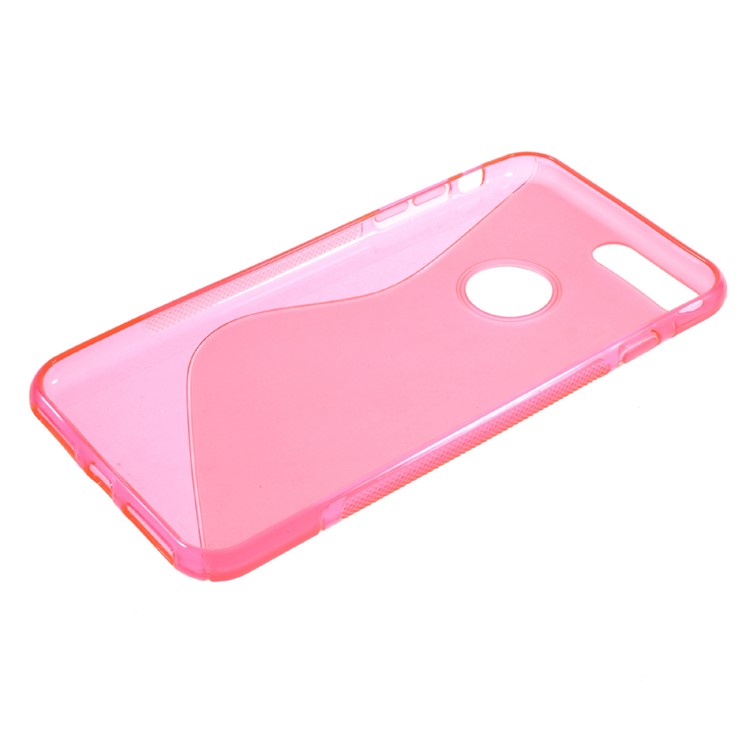 Classic S Shape TPU Mobile Phone Cover for iPhone 7 Plus - Rose-5