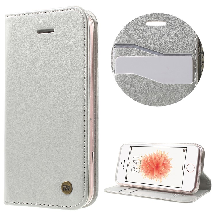 

ROAR KOREA for iPhone SE/5s/5 Only One Flip Case Leather Card Holder Cover - Silver