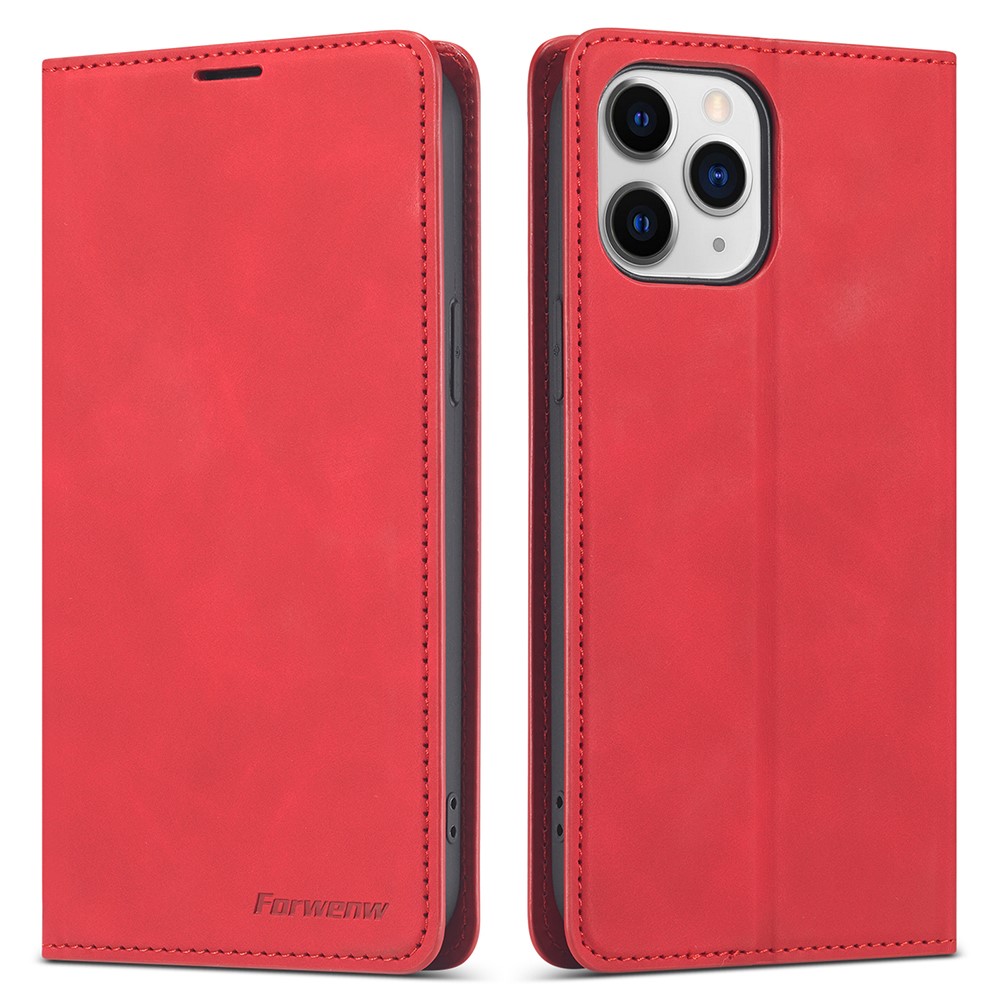 FORWENW Well-protected Fantasy Series Skin Feeling Leather Phone Case for iPhone 13 mini 5.4 inch - Red