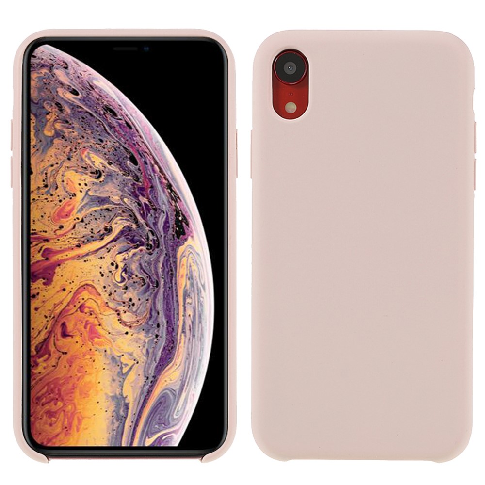 Solid Silicone Silky-Soft Touch Full-Body Protective Case for iPhone XR 6.1 inch - Pink