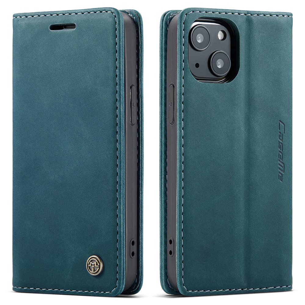 CASEME 013 Series For iPhone 13 mini Magnetic Auto-absorbed Wallet Stand Leather Phone Case - Green