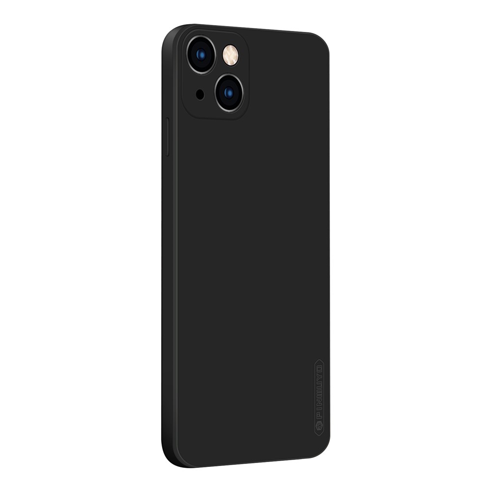 PINWUYO Soft Liquid Silicone Precise Cutouts All-Around Protective Phone Case for iPhone 13 mini 5.4 inch - Black
