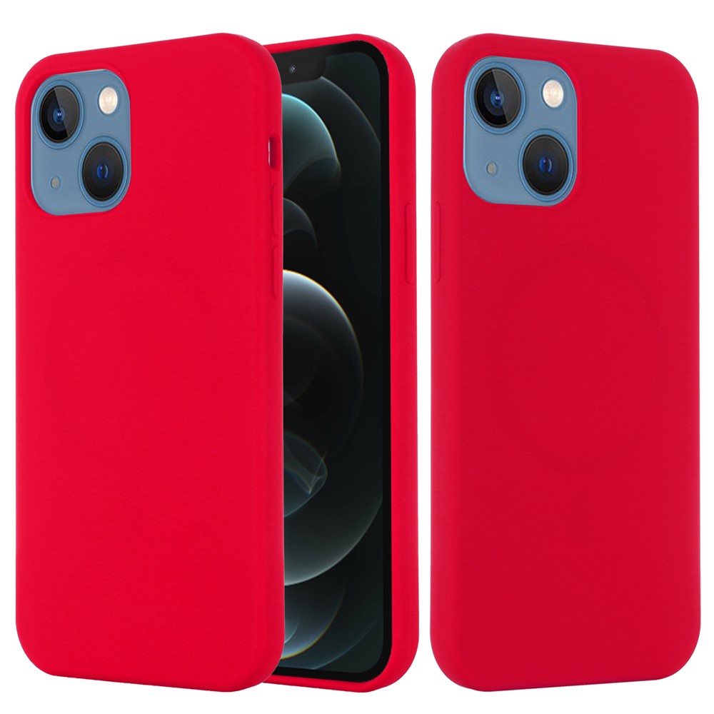 For iPhone 13 mini 5.4 inch Liquid Silicone Phone Cover Protective Case for Magnetic Charging - Red
