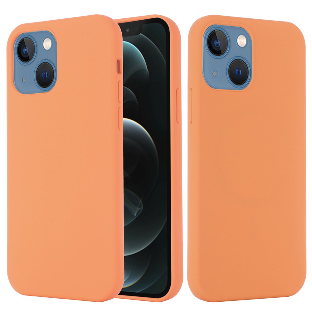 For iPhone 13 mini 5.4 inch Liquid Silicone Phone Cover Protective Case for Magnetic Charging - Orange