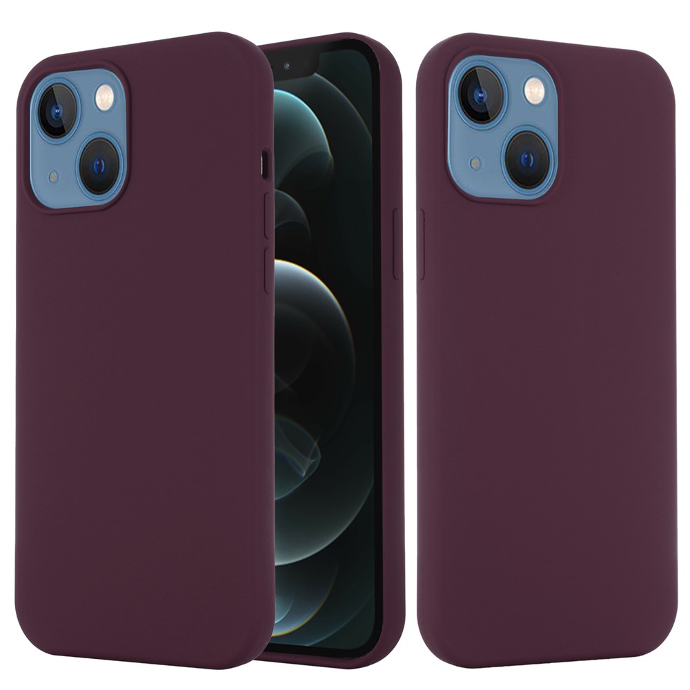 For iPhone 13 mini 5.4 inch Liquid Silicone Phone Cover Protective Case for Magnetic Charging - Wine Red