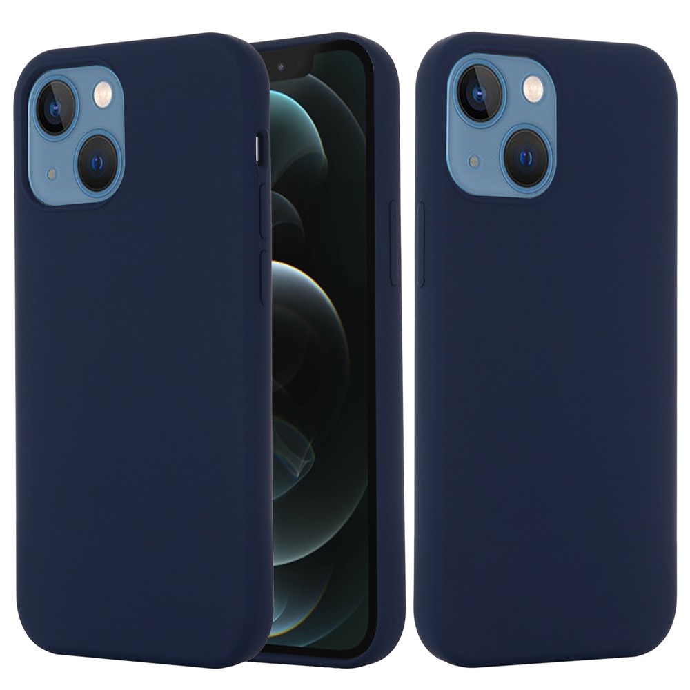 For iPhone 13 mini 5.4 inch Liquid Silicone Phone Cover Protective Case for Magnetic Charging - Dark Blue