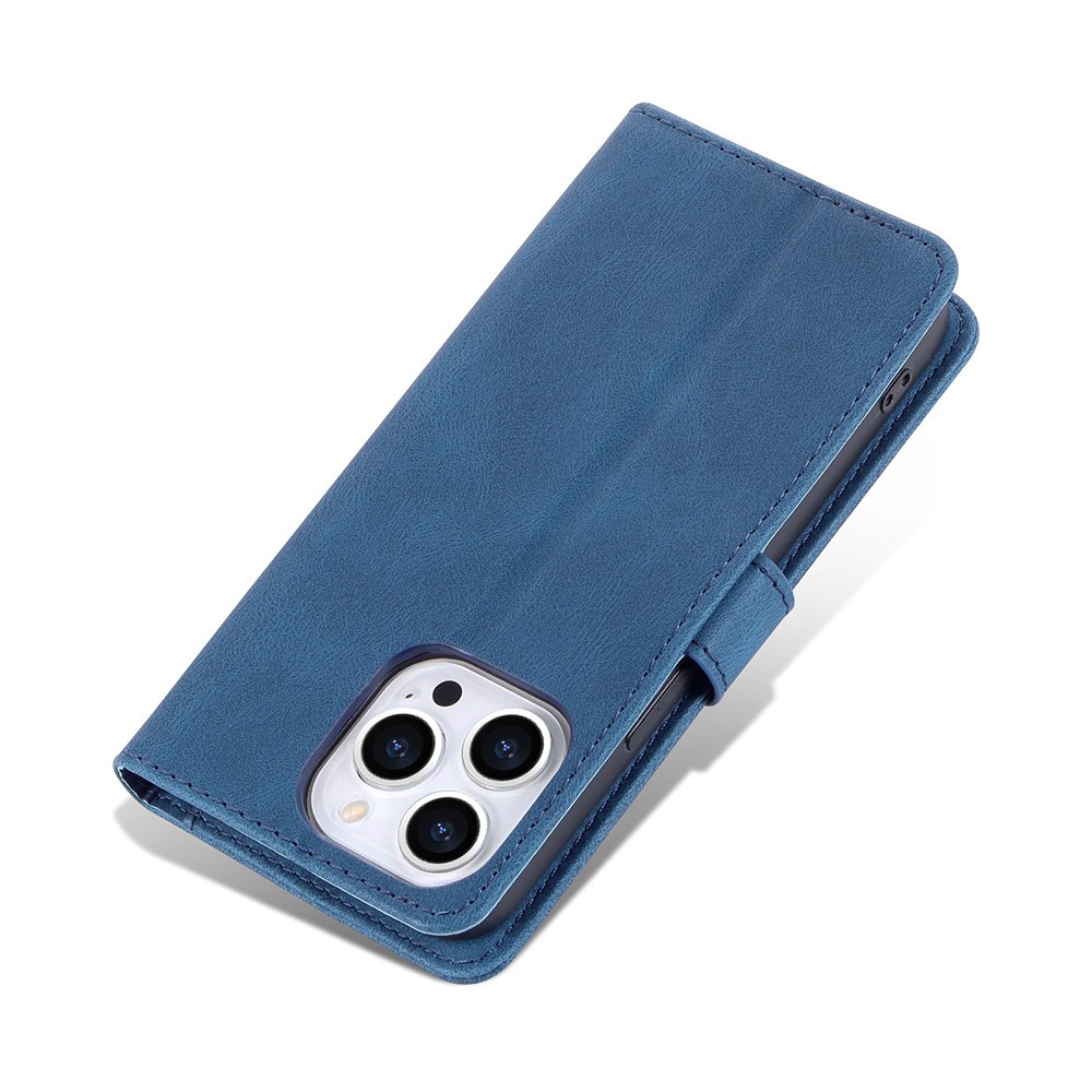 Stand de Billetera de Cuero Azns PU Case Protectora de Protección Para Iphone 13 Pro 6.1 Pulgadas - Azul-10