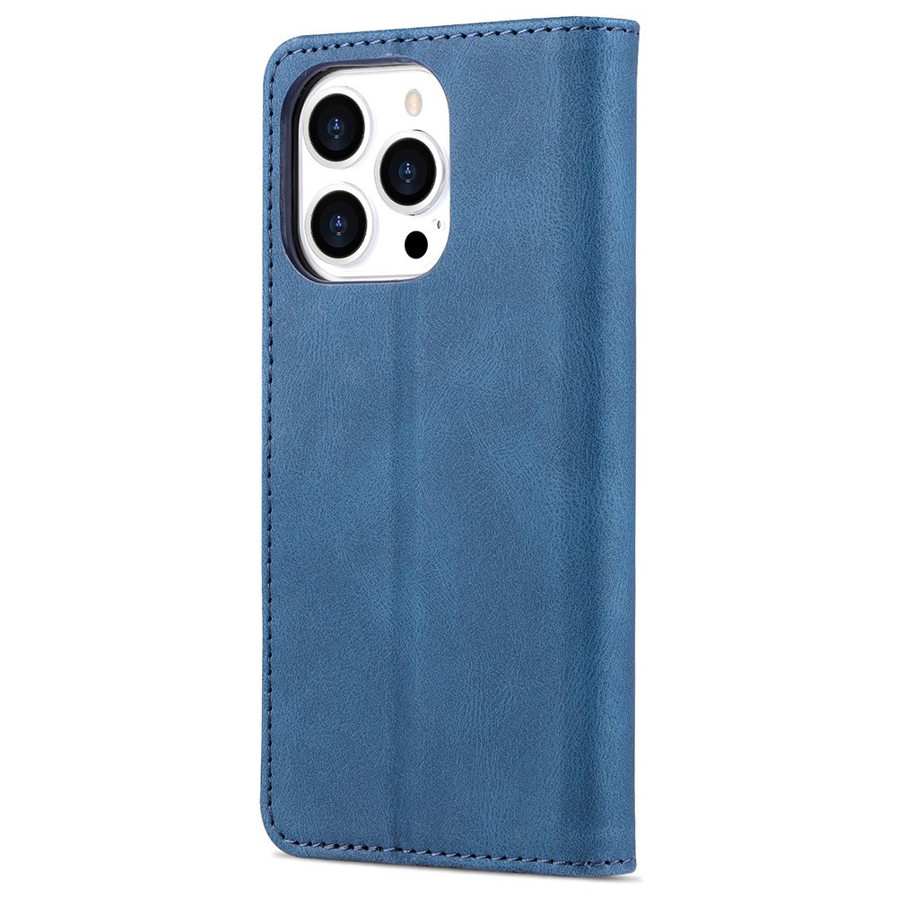 Stand de Billetera de Cuero Azns PU Case Protectora de Protección Para Iphone 13 Pro 6.1 Pulgadas - Azul-3
