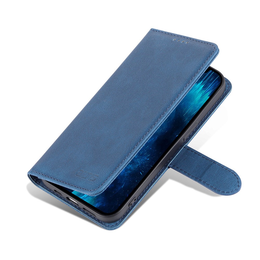 Stand de Billetera de Cuero Azns PU Case Protectora de Protección Para Iphone 13 Pro 6.1 Pulgadas - Azul-4