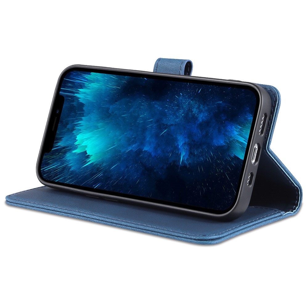 Stand de Billetera de Cuero Azns PU Case Protectora de Protección Para Iphone 13 Pro 6.1 Pulgadas - Azul-7
